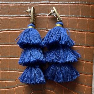 Blue Tassel Earrings